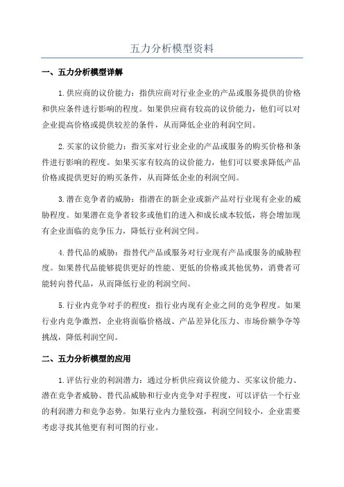 五力分析模型资料