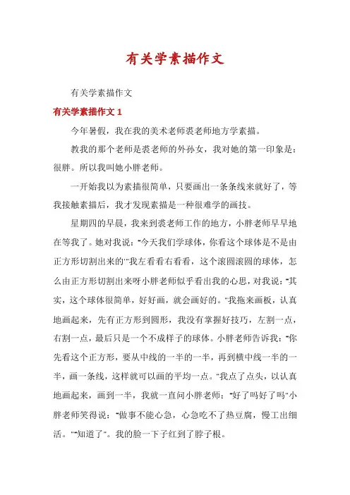 有关学素描作文