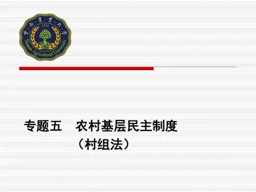 专题五   农村基层民主政治制度(村组法)汇总