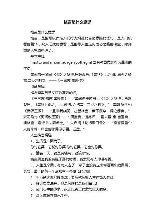 格言是什么意思
