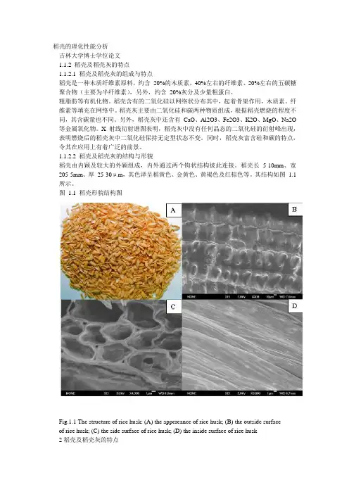 稻壳理化性能