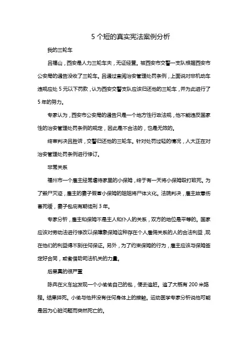 5个短的真实宪法案例分析