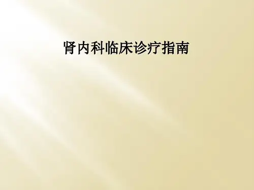 肾内科临床诊疗指南