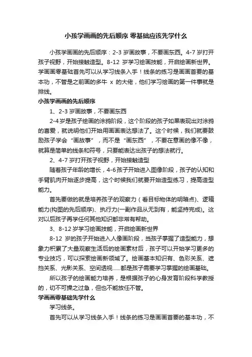 小孩学画画的先后顺序零基础应该先学什么