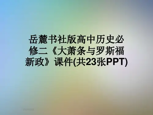 岳麓书社版高中历史必修二《大萧条与罗斯福新政》课件(共23张PPT)