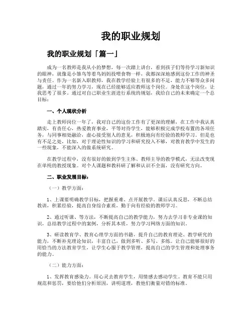我的职业规划