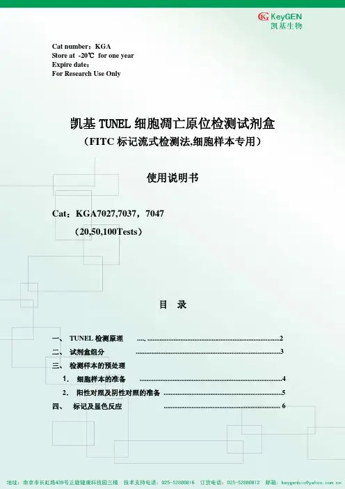 TUNEL双色细胞凋亡原位检测试剂盒(FITC)