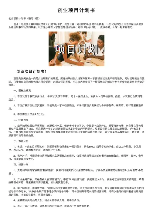 创业项目计划书