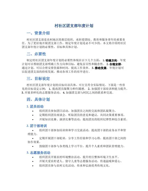 村社区团支部年度计划