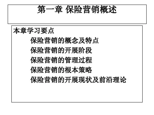 精品课程保险市场营销学