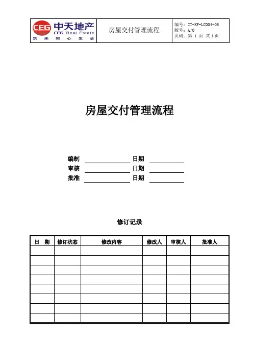 房屋交付管理流程