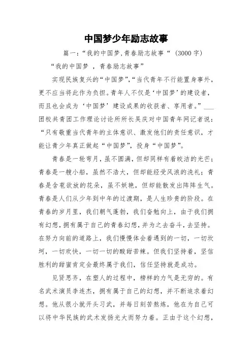 中国梦少年励志故事