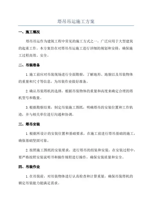 塔吊吊运施工方案