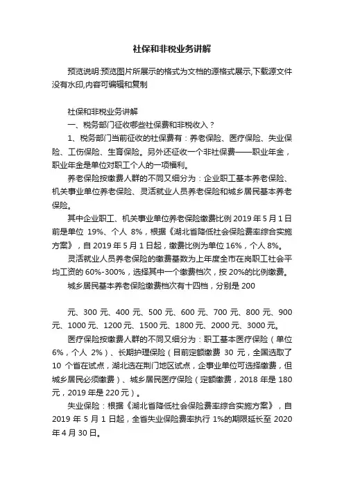 社保和非税业务讲解