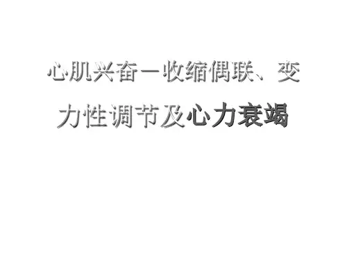 兴奋收缩耦联、心肌变力性调节及心衰