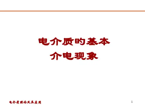 电介质和其介电特性基本介电现象