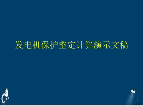 发电机保护整定计算演示文稿