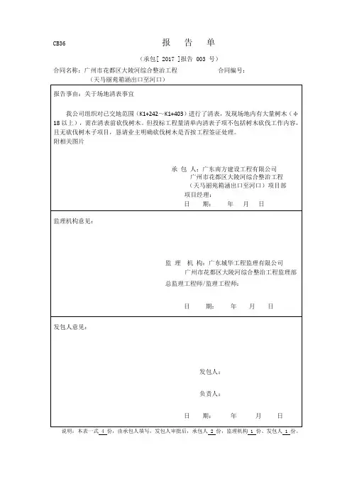 水利报告单