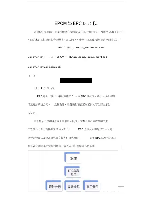 EPCM与EPC区别