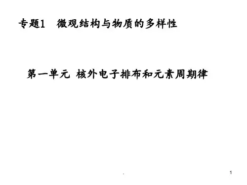 苏教版高一化学必修二《核外电子排布-元素周期律》