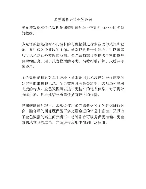 多光谱数据和全色数据