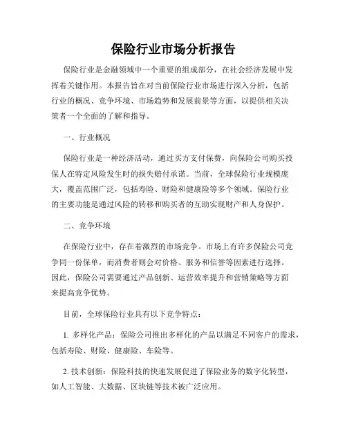 保险行业市场分析报告