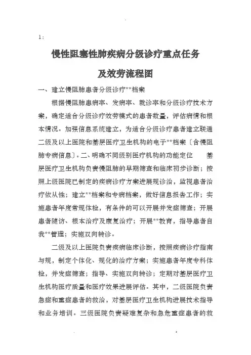 慢性阻塞性肺部疾病分级诊疗重点任务及服务流程图