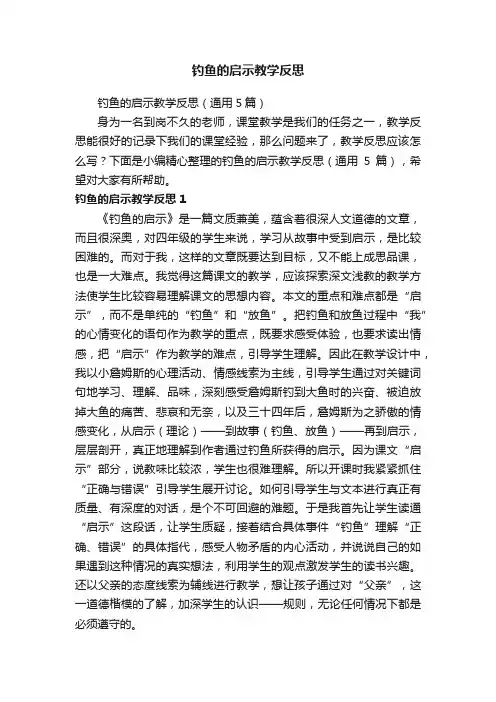 钓鱼的启示教学反思（通用5篇）