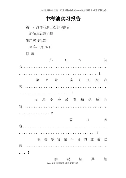 中海油实习报告