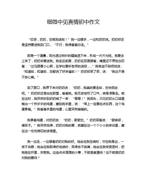 细微中见真情初中作文