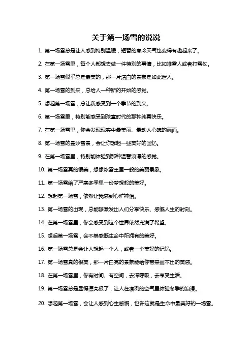关于第一场雪的说说