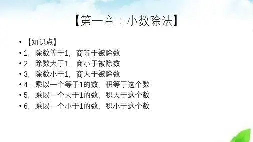 第一章小数除法易错点(课件)数学五年级上册北师大版