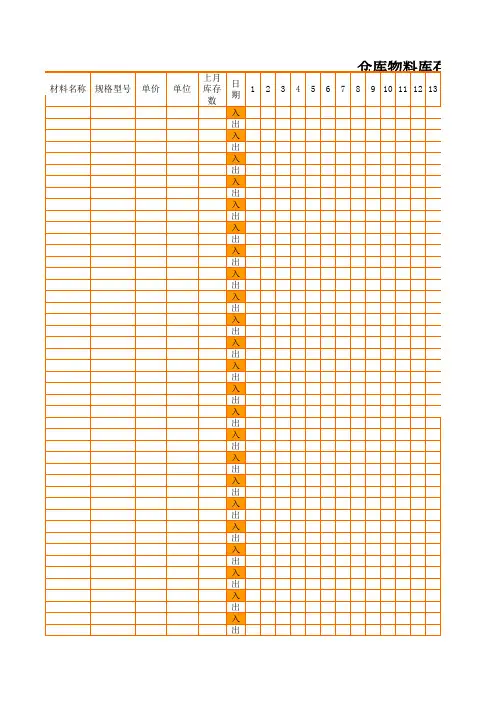 仓库库存明细表模板