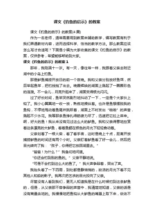 课文《钓鱼的启示》的教案（4篇）