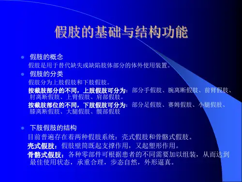 假肢的基础与结构功能-假肢知识培训课件