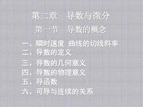 高等数学2.1 导数的概念