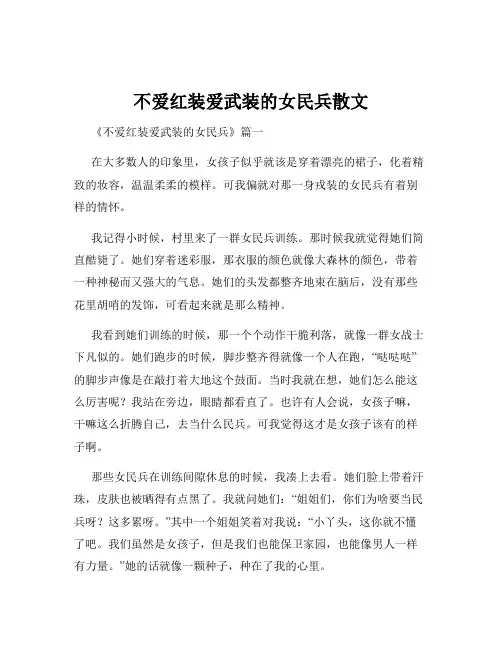 不爱红装爱武装的女民兵散文