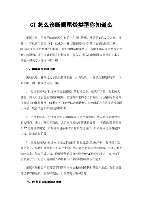 CT怎么诊断阑尾炎类型你知道么