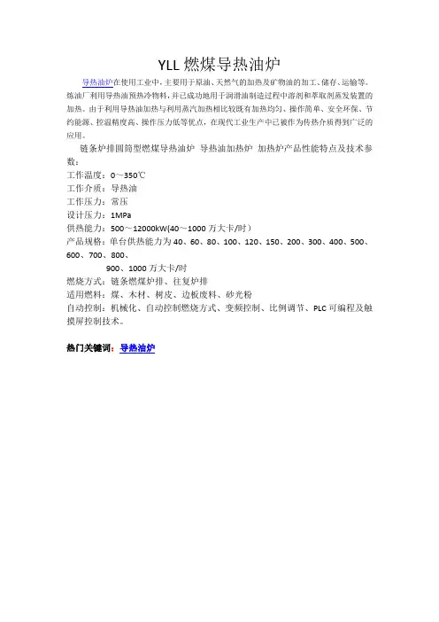 YLL燃煤导热油炉