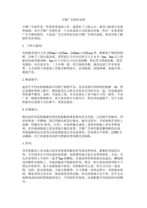 字牌广告制作流程