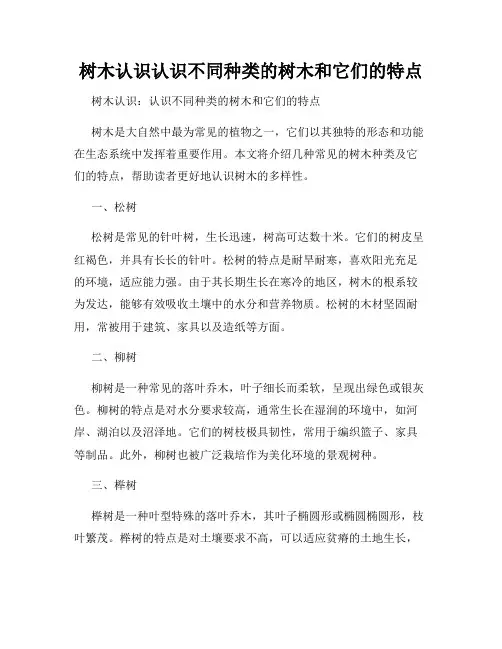 树木认识认识不同种类的树木和它们的特点