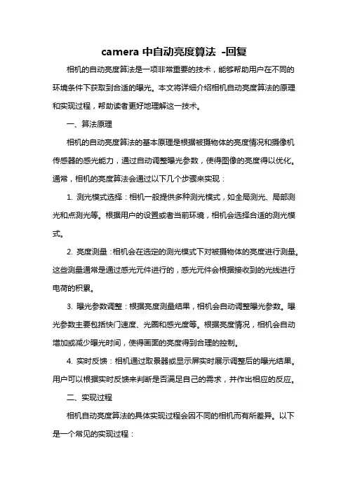 camera中自动亮度算法 -回复