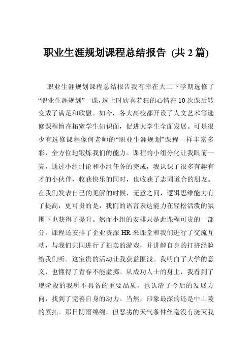 职业生涯规划课程总结报告（共2篇）