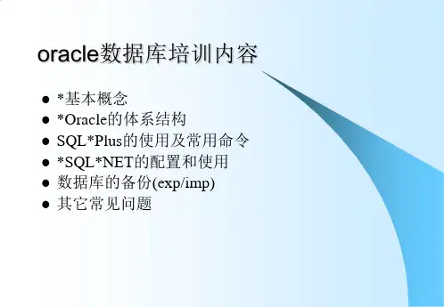 oracle数据库知识资料