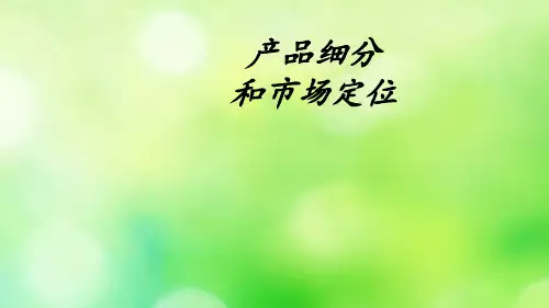 产品细分和市场定位培训课件(PPT 88页)