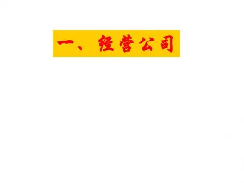 高一政治公司的经营(教学课件201908)