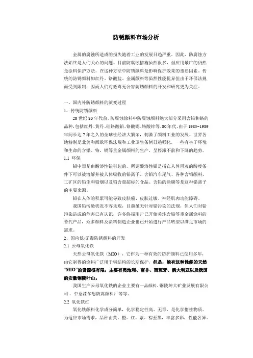 防锈颜料市场分析