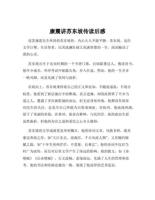 康震讲苏东坡传读后感