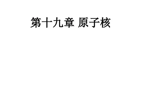第十九章原子核（笔记整理）