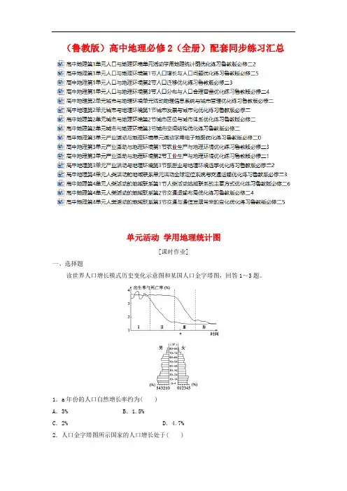 (独家)(鲁教版)高中地理必修2(全册)配套同步练习汇总
